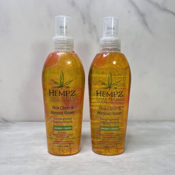 2 HEMPZ Pink Citron & Mimosa Flower Energizing Herbal Body Cleansing Oil - Picture 1 of 1